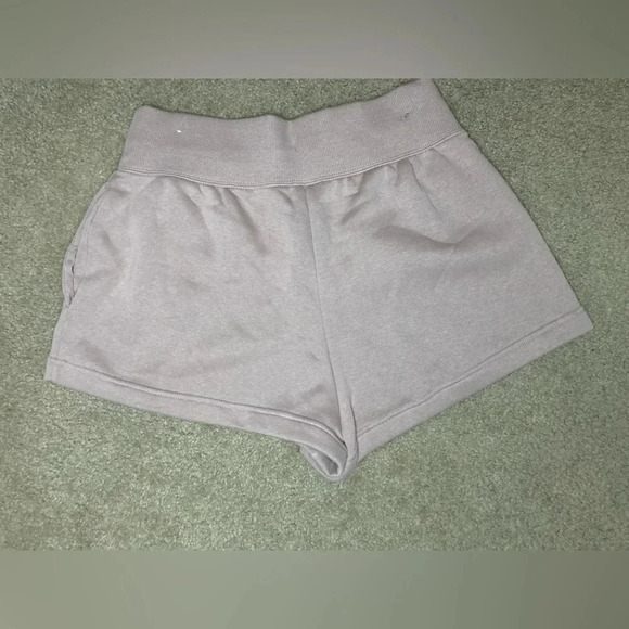 Nike High Waisted Fleece Sweat Shorts Size Medium Mauve - Picture 5 of 6